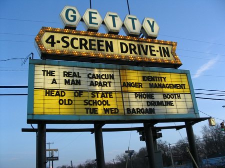 Getty 4 Drive-In Theatre - MARQUEE PHOTO BY ROBERT